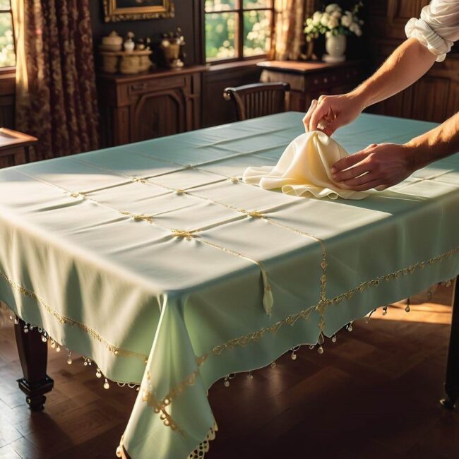 Czy można użyć żelazka do usunięcia wosku z obrusu