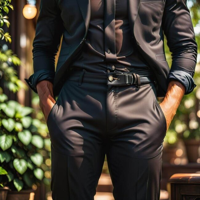 Moda męska jak zestawić kolory z czarnymi spodniami