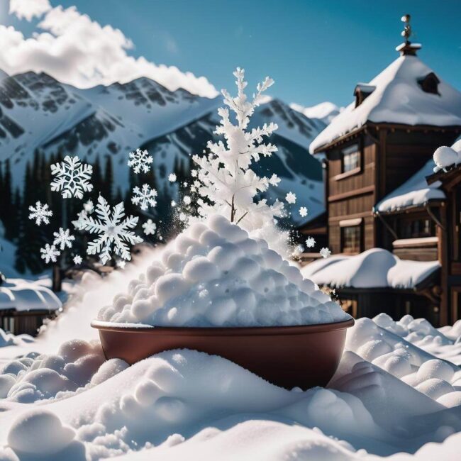 Zabawa z dziećmi w sztuczny śnieg